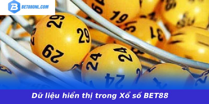 Dữ liệu hiển thị trong Xổ số BET88